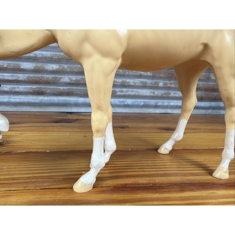vintage MARX articulating moving head tan horse